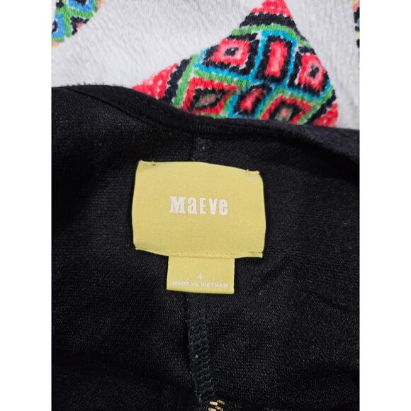 Maeve Anthropologie Amapola Sleeveless Fit & Flare Chevron Dress Women's Size 4 - Picture 7 of 8